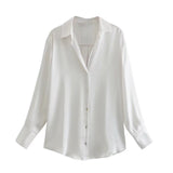 Gwmlk Spring Style New Spring Satin Texture Classic Shirt 7969046