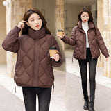 Cotton Jacket Female 2024 New Standing Collar Short Cotton-Padded Clothes Add Thick Warm Bread Clothing Small Cotton-Padded Jacket Coat Winter