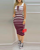 Gwmlk Independent Station Popular Style 2024 New Women's Striped Dress Women's Dress