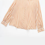 Gwmlk New Street Style Casual Loose Single-Breasted Striped Shirt 9878098