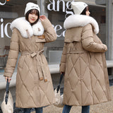 Clothes Women 2024 New Korean Version Loose Long Knee Cotton-Padded Clothes Bread Clothes Winter Thick Coat Design Sense