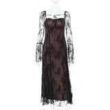 Gwmlk Pure Wants To Show Chest Lace A Dress Autumn New Literary Retro Style Dress Girl