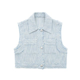 Gwmlk New Rough Lapel Short Textured Vest 7484246