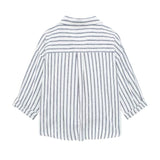 Gwmlk Spring Blended Striped Loose Casual Shirt 3035787