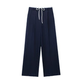 Gwmlk New Double Waistband Wide-Legged Pants Casual Pants 1608225