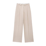 Gwmlk New Double Waistband Wide-Legged Pants Casual Pants 1608225