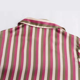 Gwmlk Striped Satin Casual Shirt 8160562 In Autumn