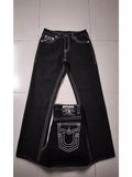 Gwmlk High Street Tide Brand Jeans White Thick Line Giant Buddha Religion Straight Tube