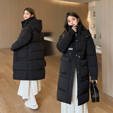 Coat Coat Female New Winter Hooded Down Cotton Long Over The Knee Thick Waist Show Thin Cotton-Padded Jacket