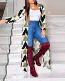 Gwmlk Autumn And Winter Women's Wear New Long-Sleeved Printing Long-Style Leisure Long-Style Coat