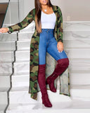 Gwmlk Autumn And Winter Women's Wear New Long-Sleeved Printing Long-Style Leisure Long-Style Coat