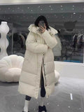 Winter New Korean Version Of The Long Over-Knee Cotton-Padded Coat Female Loose Hooded Large Size Down Cotton-Padded Coat Thick Coat