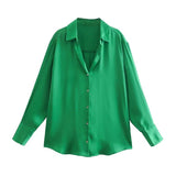 Gwmlk Spring Style New Spring Satin Texture Classic Shirt 7969046