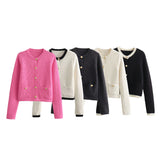 Gwmlk Spring Button Button Knitted Cardigan Jacket Xiaoxiang Style Women's Sweater 6427034