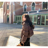 Bean Short Cotton-Padded Clothes Female 2024 New Bread Clothes Standing Collar Short Coat Autumn And Winter Super Good-Looking Cotton Clothes