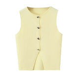 Gwmlk 2024 New Street Style Simple And Slim Short Knitted Vest 5536027