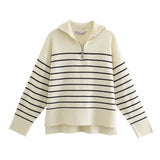 Gwmlk New Winter Sweater With Loose Stripes And Casual Sweaters