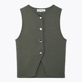 Gwmlk 2024 New Street Style Simple And Slim Short Knitted Vest 5536027