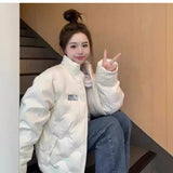 Cotton-Padded Jacket Female 2024 New Winter Korean Department Add Thick Cotton-Padded Jacket Small Oversize Cotton-Padded Coat Tide