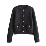 Gwmlk Spring Button Button Knitted Cardigan Jacket Xiaoxiang Style Women's Sweater 6427034