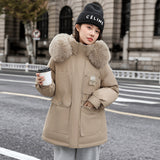 Winter New Parker Cotton Clothes Female Long Korean Version Loose Fashion Cotton-Padded Clothes Waist Show Thin Cotton-Padded Jacket Coat