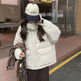 Year Popular Down Cotton Suit Female Winter Korean Version Hooded Overalls 2024 Ins Harbor Wind Thick Padded Coat Tide