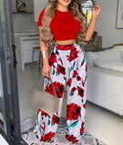 Gwmlk Independent Station Popular Style Summer New Women's Wear Two-Piece Set Of Printed Vest Trousers Children