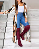 Gwmlk Autumn And Winter Women's Wear New Long-Sleeved Printing Long-Style Leisure Long-Style Coat