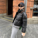 Wears Down Cotton Jacket Female 2024 New Short PU Leather Winter Coat Small Padded Clothes Padded Jacket Female