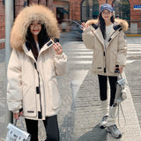 Down Cotton Jacket Female 2024 Winter New Thickened Senior Couples Big Wool Collar Padded Coat