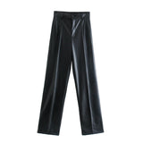 Gwmlk New Summer Style Straight Tube High Waist Shows Thin Solid Color Casual Pants 2761048