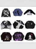 Gwmlk Street Y2k Coat Sports Street Hip-Hop Leisure Color Impact Style Knitted Couple Sweaters Wear Fashion