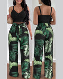 Gwmlk Independent Station Spring And Summer New Fashion Printing Suspenders To Attract 2-Piece Sets Of Trousers