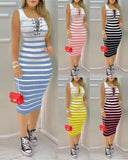 Gwmlk Independent Station Popular Style 2024 New Women's Striped Dress Women's Dress