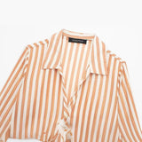 Gwmlk New Street Style Casual Loose Single-Breasted Striped Shirt 9878098