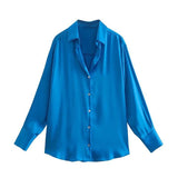 Gwmlk Spring Style New Spring Satin Texture Classic Shirt 7969046