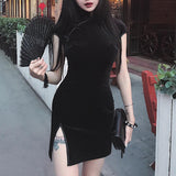 Gwmlk New Slim, High-Waisted Cheongsam Dress, Improved Winter Skirt, Vintage Dress, Ladies' Skirt