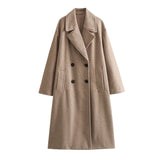 Gwmlk New Soft Double-Breasted Loose Coat Coat 3046269