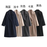 Gwmlk New Soft Double-Breasted Loose Coat Coat 3046269