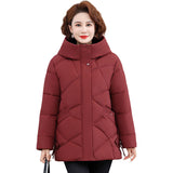 Winter Dress Down Cotton Clothes 2024 New Chinese Style Hooded Padded Jacket In The Elderly Autumn And Winter Coat Female