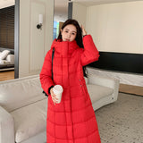 Long Standing Collar Down Cotton Padded Jacket Female 2024 Autumn Winter New Loose Korean Version Show Thin All-Match Coat