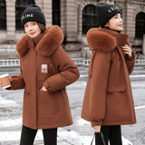 To Overcome The Female Winter 2024 New Add Velvet Add Thick Cotton-Padded Clothes Korean Version Loose Cotton-Padded Jacket Close Waist Down Cotton Jacket Coat