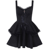 Gwmlk Summer 2024 New Style Short Skirt Slim Temperament Pure Black Sling Pure Desire Dress Woman