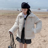 Lamb Wool Cotton Coat Female Winter Gentle Wind Milk Shout Shout Add Thick Warm Collar Bread Clothes Down Cotton Coat