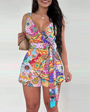 Gwmlk Independent Station Spring And Summer New Printed Belt Shorts Set In Stock