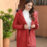 Gwmlk Women's Autumn And Winter New Large-Size Hooded Warm And Slim Down Cotton Jacket With Medium-Long Style