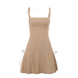 Gwmlk Show Chest A Dress Summer New Ins Gentle Lady Style Solid Color Short Skirt Girl