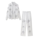 Gwmlk Street Style Beaded Embroidered Shirt With Beaded Embroidered Pants In Spring 2024