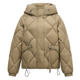 Cotton Jacket Female 2024 New Fashion Style To Overcome The Loose Diamond Design Sense Warm And Thin Cotton-Padded Coat