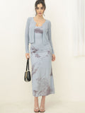 Gwmlk High-End Fishtail Dress Set For Women In 2024 Autumn New Style Slim Halter Dress + Cardigan